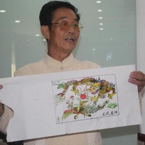 民間文藝隊(duì)助威 彩色年畫(huà)現(xiàn)場(chǎng)印