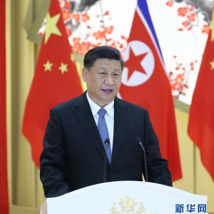 習近平出席朝鮮勞動黨委員長、國務委員會委員長金正恩舉行的歡迎宴會