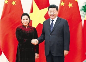 習近平會見越南國會主席阮氏金銀