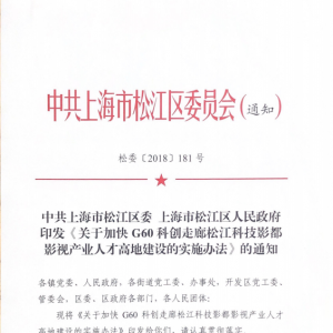 松江區G60科創走廊人才扶持政策